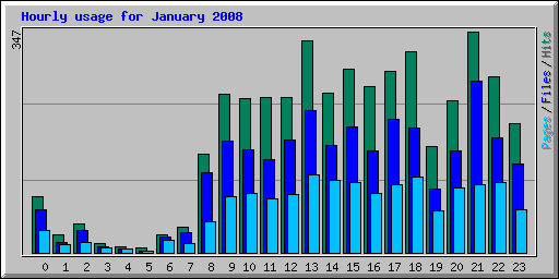 Hourly usage for January 2008