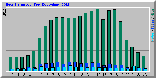 Hourly usage for December 2016