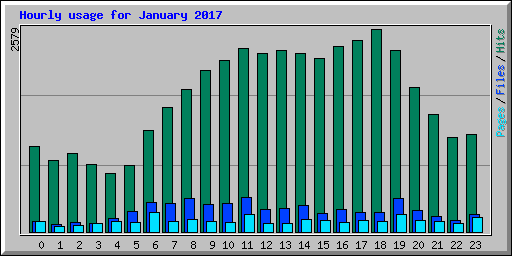 Hourly usage for January 2017