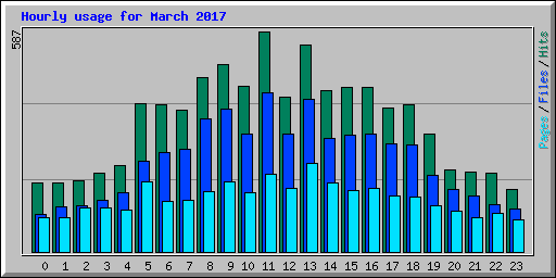 Hourly usage for March 2017